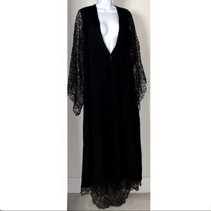 Preview Collection Vintage Wool and Lace Plunge Maxi